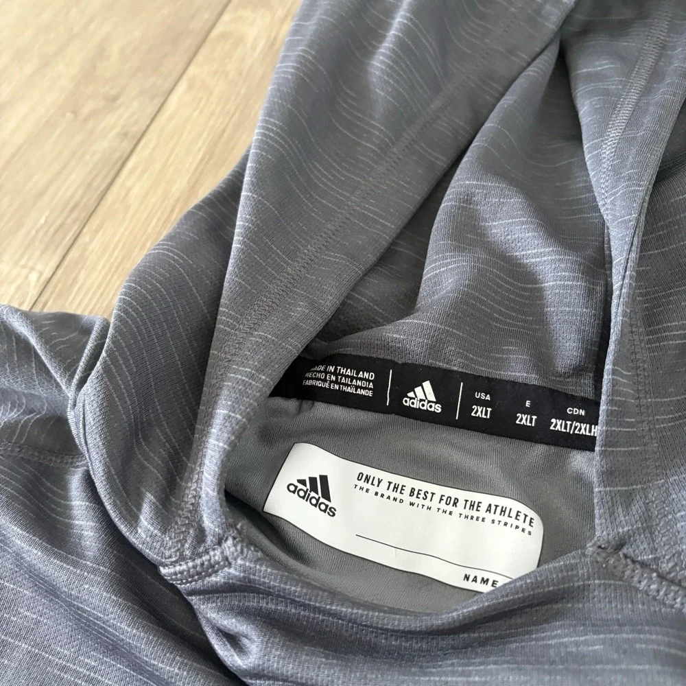 Adidas Aeroready Lightweight Pullover Hoodie Mens 2XLT Heather Gray